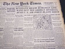 1944 MARCH 19 NEW YORK TIMES - RUSSIANS REACH RUMANIAN LINE - NT 4321 picture