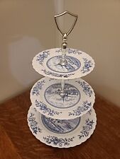 ✅Beautiful  Vintage Johnson Brothers Tulip Time 3 Tier Serving Plate picture