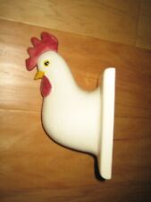 VNTG Kitchen Ceramic Rooster Towel Apron Holder  White Red Wall L Murray Design picture