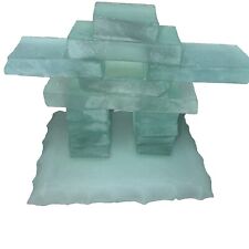 Frosted Glass Inukshuk Indigenous Art Figurine 5” Tall picture