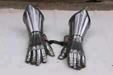 Christmas 18 Guage Steel Medieval Knight Gothic Pair Of Gauntlets Gloves Armor picture