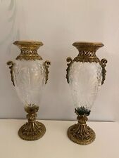 Crystal and Brass Vase, Set of 2 picture