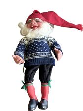 Norge Arne Hasle Christmas Elf Gnome Latex Doll Norway 14” Vintage Striped picture