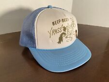 Vintage BEEP BEEP Y'RASS Roadrunner & Coyote Hat w/ Elmer Fudd Pin Looney Toons picture