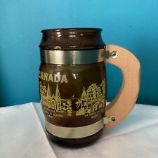 Vintage Quebec- Canada Brown Glass Beer Mug  picture