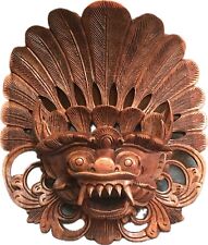 Beautiful Hand Carved Balinese Barong Wall Mask, 