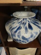 Hand blown Glass Vase large mouth Florence Tuscany ITALY Blue mix picture