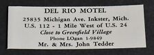 1954 Print Ad Michigan Inkster Del Rio Motel 25835 Ave John Tedder Greenfield picture