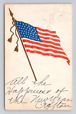 Postcard Patriotic American Flag Embossed Undivided Back, Antique B8 picture