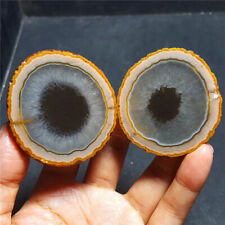 RARE 1 pair 205g Natural rough Warring States Red Agate Crystal Healing 4204+ picture