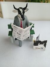 Rare Cow Parade Citizen Kow Reading Paper W/tags picture
