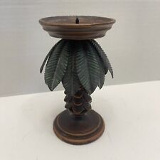 Palm Tree Candle Stick 7” By 3.5” Heavy Metal picture