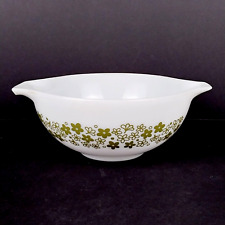 Vintage Pyrex Crazy Daisy 2.5 Qt Mixing Bowl White Green 443 Spring Blossom picture
