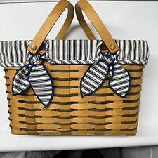 Longaberger Signed 1998 Cherished Memories Sweetheart Basket Blue With Liner picture