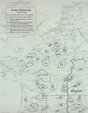 FRENCH RESISTANCE ARMS DELIVERIES BY RAF APRIL 1942 HISTORIC MOUNTED WAR MAP picture