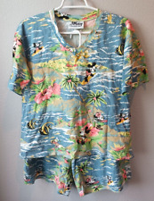 Vintage 90 Disney Jerry Leigh Mickey Tropical Shirt Shorts Set Size Small Medium picture