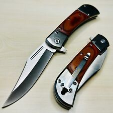 8.75” Wood Tactical Spring Assisted Open Blade Folding Pocket Knife Hunting picture