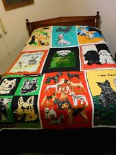 Vintage Scotty Westie Dogs LINEN TOWELS Bed Covering Throw 95