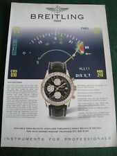 BREITLING WATCH OLD NAVITIMER INSTRUMENTS PROFESSION ADVERT APPRX A4 SIZE FILE 3 picture