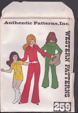 Authentic Patterns,Inc Western Patterns 259 Jumpsuit SZ 12 Girls VTG picture