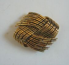 Vintage Lieba USA Scarf Clip Gold-Tone Cross Weave Pattern picture
