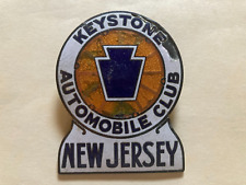 VINTAGE KEYSTONE AUTOMOBILE CLUB NEW JERSEY LICENSE PLATE TOPPER CREST BADGE ART picture