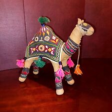 1970s Handcrafted Raj Indian Camel Embroidered Patchwork picture