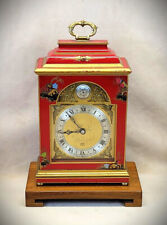 RESTORED 1963 Elliott London Hand Painted Chinoiserie Lacquer 8-Day Shelf Clock picture