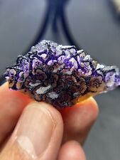 Unique natural purple pattern translucent cubic fluorite mineral crystal, China picture