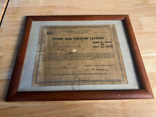 ANTIQUE 1939  STORE AND THEATER LICENSE FROM THE COMMONWEALTH OF PENNSYLVANIA  picture