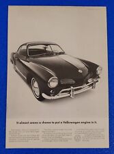 1965 VOLKSWAGEN KARMANN GHIA ORIGINAL VINTAGE PRINT AD  CLASSIC VW picture