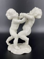 Vintage Hutschenreuther Germany White Porcelain Figurine Two Cherubs Dancing EX+ picture