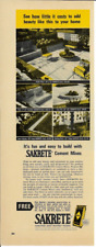 1966 SAKRETE Concrete & Mortar Mixes Concrete Patio Fire Pit Vintage Print Ad picture