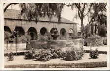 c1940s SAN FERNANDO MISSION California RPPC Photo Postcard Fountain View Frasher picture
