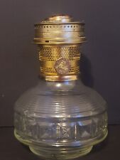 Vtg Aladdin Oil Kerosene Lamp Clear Model 23 Colonial Squares Panel Font Burner picture