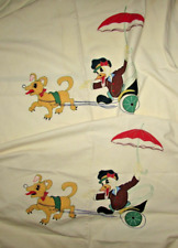 1930s Vtg Disney Donald Duck Linen Embroidery Coverlet Childs Blanket Nephews picture