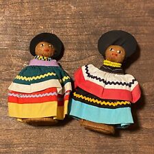 Lot of 2 Vintage 1960s Seminole Native Indian Cloth Dolls Coconut Fiber picture