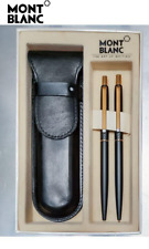 Montblanc Slimline ballpoint pen mechanical pencil with genuine leather case picture