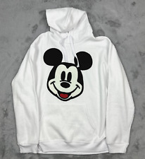 Mickey Mouse Hoodie Large White Knitted Emblem Soft Fleece Disney picture