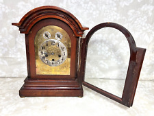 Antique Junghans 3 Wind Mantel Clock Westminster Chimes Rounded Top Case Runs? picture