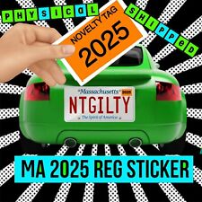 MA 2025 Dmv Orange Sticker ship  Reg Sticker Tag Massachusetts  License Plate picture