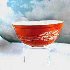 Vintage Pyrex Harvest Wheat Design Rust and Orange Partial Nesting Mixing Bowl picture