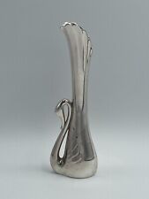 Silver Art Deco Fluted Swan Bird Bud Posey Vase 7