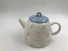 Rae Dunn Ceramic 6.5in Snowflake Let it Snow Teapot AA02B09027 picture