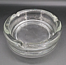 Vintage Clear heavy Glass Cigarette table office Ashtray 6” diam picture