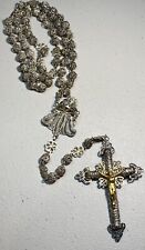 1800’s Spanish Filigree Gold Gilt Large Rosary Cross Antique picture