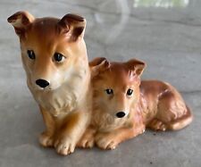 Vintage Collie Puppies Porcelain Statue Figurine-Super Adorable Great Price picture