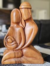 Hand Carved Holy Family From Serrv Inter Made From Acacia Wood From Indonesia picture