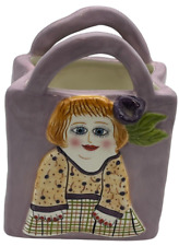 Bella Casa Susan Paley by Ganz Woman Figural Ceramic Handled Bag 