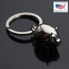 Cute Pig Chrome Charm Pendant Keychain Key Ring Chain Love Gift picture